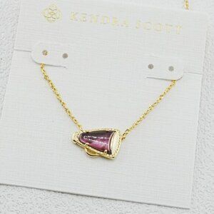 ✨Kendra Scott Purple Stone Gold Cheer Necklace💙